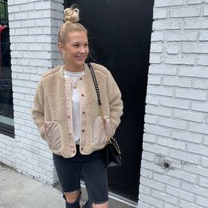 Scotch and Soda fuzzy bomber jacket